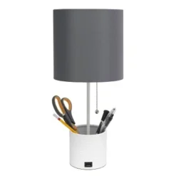 Hammered Metal Organizer Table Lamp with USB Charging Port and Fabric Shade White/Gray - Simple Designs 13 Hammered Metal Organizer Table Lamp with USB Charging Port and Fabric Shade White/Gray - Simple Designs -Deals A Radiant Den Store unnamed file 2647