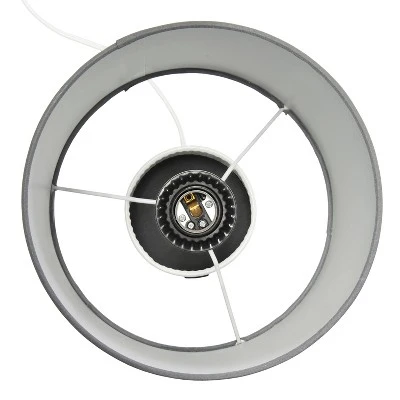 Hammered Metal Organizer Table Lamp with USB Charging Port and Fabric Shade White/Gray - Simple Designs 6 Hammered Metal Organizer Table Lamp with USB Charging Port and Fabric Shade White/Gray - Simple Designs - Image 6