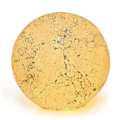 1 Light Mosaic Stone Ball Table Lamp White - Simple Designs