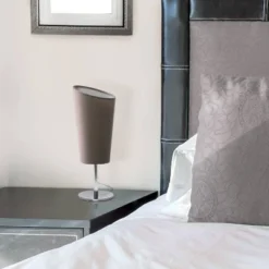 Mini Chrome Table Lamp with Angled Fabric Shade Gray - Simple Designs -Deals A Radiant Den Store unnamed file 2688