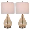 22.5" Set of 2 Crackled Teardrop Table Lamp Iridescent Gold - Decor Therapy