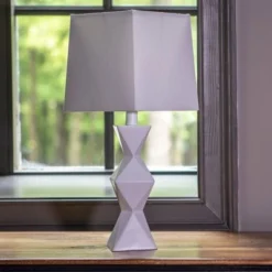 20.5" Knox Stacked Diamond Tale Lamp Satin White - Decor Therapy 12 20.5" Knox Stacked Diamond Tale Lamp Satin White - Decor Therapy -Deals A Radiant Den Store unnamed file 2716