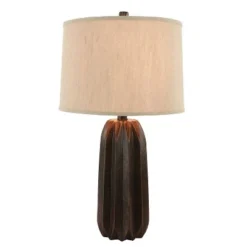26.5" Acton Resin Table Lamp Brown - Decor Therapy