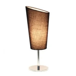 Mini Table Lamp with Angled Fabric Shade Black - Simple Designs