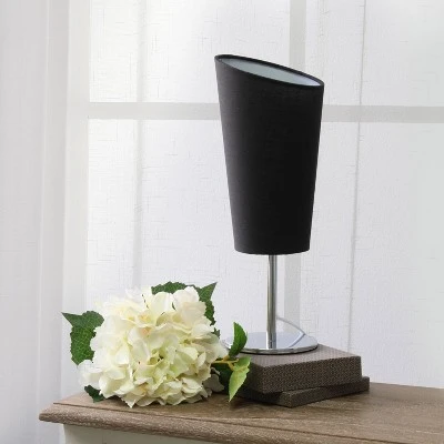 Mini Table Lamp with Angled Fabric Shade Black - Simple Designs 2 Mini Table Lamp with Angled Fabric Shade Black - Simple Designs - Image 2