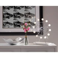Small Coney Ferris Wheel Table Lamp (Includes LED Light Bulb) Chrome - Adesso