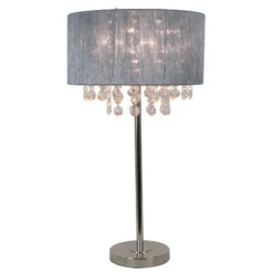 27" x 13" Penelope String Table Lamp Brushed Nickel - Decor Therapy