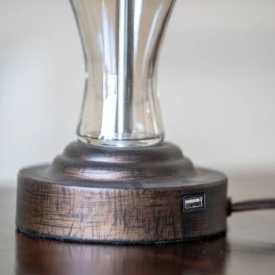 17" Set of 2 Brady Table Lamp with USB Ports Bronze Glass - Decor Therapy 10 17" Set of 2 Brady Table Lamp with USB Ports Bronze Glass - Decor Therapy - Image 10