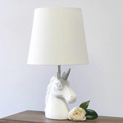Sparkling Unicorn Table Lamp Silver/White - Simple Designs 2 Sparkling Unicorn Table Lamp Silver/White - Simple Designs - Image 2