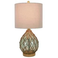 23" x 12" Rayna Rope Wrapped Table Lamp Blue - Decor Therapy