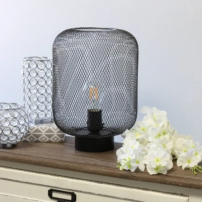Metal Mesh Industrial Table Lamp Black - Simple Designs 4 Metal Mesh Industrial Table Lamp Black - Simple Designs - Image 4