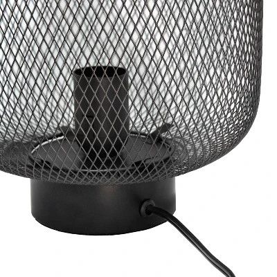 Metal Mesh Industrial Table Lamp Black - Simple Designs 6 Metal Mesh Industrial Table Lamp Black - Simple Designs - Image 6