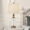 26.5" Breda Glass Table Lamp with Taper Drum Hardback Fabric Shade Copper - Cal Lighting