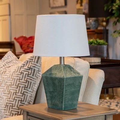 19.5" Carrol Geometric Table Lamp (Includes LED Light Bulb) Soft Turquoise - Decor Therapy 6 19.5" Carrol Geometric Table Lamp (Includes LED Light Bulb) Soft Turquoise - Decor Therapy - Image 6
