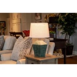 19.5" Carrol Geometric Table Lamp (Includes LED Light Bulb) Soft Turquoise - Decor Therapy 17 19.5" Carrol Geometric Table Lamp (Includes LED Light Bulb) Soft Turquoise - Decor Therapy -Deals A Radiant Den Store unnamed file 2859