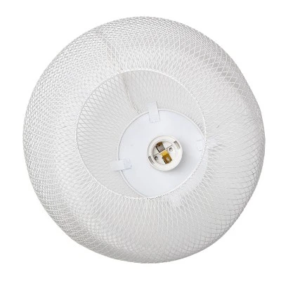 Metal Mesh Industrial Table Lamp White - Simple Designs 3 Metal Mesh Industrial Table Lamp White - Simple Designs - Image 3