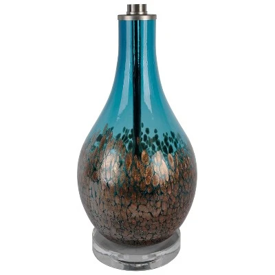 Art Glass Table Lamp with Crystal Base Blue Gradient - Decor Therapy 2 Art Glass Table Lamp with Crystal Base Blue Gradient - Decor Therapy - Image 2
