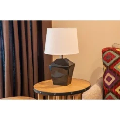 19.5" Carrol Geometric Table Lamp (Includes LED Light Bulb) Black - Decor Therapy -Deals A Radiant Den Store unnamed file 2883