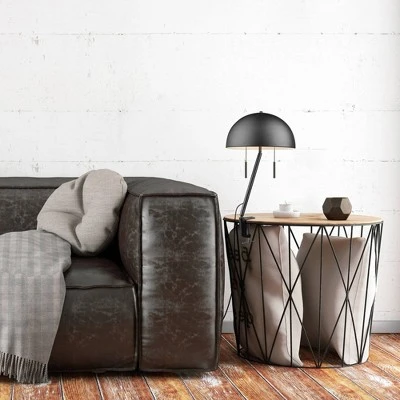 18" 2-Light Luna Clamp Arm Table Lamp with Mushroom Shade Matte Black - Globe Electric 1 18" 2-Light Luna Clamp Arm Table Lamp with Mushroom Shade Matte Black - Globe Electric