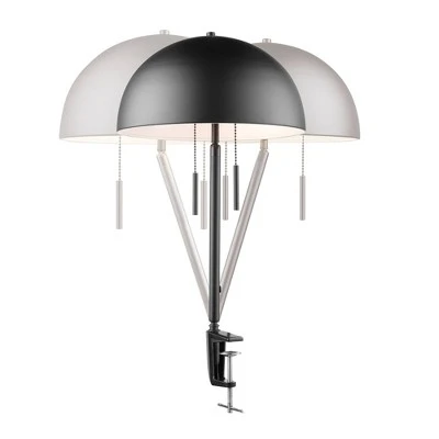 18" 2-Light Luna Clamp Arm Table Lamp with Mushroom Shade Matte Black - Globe Electric 4 18" 2-Light Luna Clamp Arm Table Lamp with Mushroom Shade Matte Black - Globe Electric - Image 4