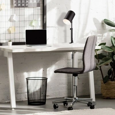 18" Adjustable Height Clamp Arm Pratt Table Lamp Matte Black - Globe Electric 2 18" Adjustable Height Clamp Arm Pratt Table Lamp Matte Black - Globe Electric - Image 2