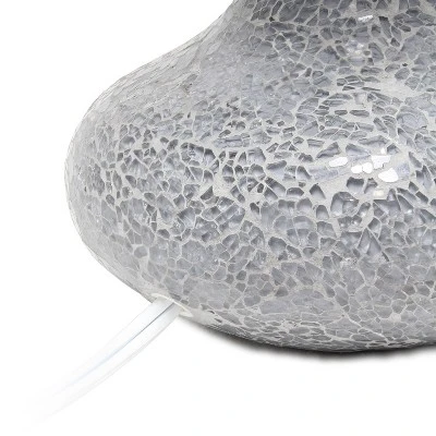 Mosaic Tiled Glass Genie Table Lamp with Fabric Shade Gray - Simple Designs 5 Mosaic Tiled Glass Genie Table Lamp with Fabric Shade Gray - Simple Designs - Image 5