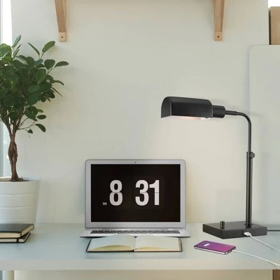 18" Adjustable Height Lucca Table Lamp Matte Black - Globe Electric 2 18" Adjustable Height Lucca Table Lamp Matte Black - Globe Electric - Image 2