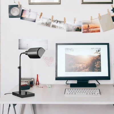 18" Adjustable Height Lucca Table Lamp Matte Black - Globe Electric 3 18" Adjustable Height Lucca Table Lamp Matte Black - Globe Electric - Image 3