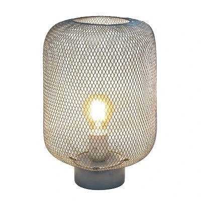 Metal Mesh Industrial Table Lamp Gray - Simple Designs 1 Metal Mesh Industrial Table Lamp Gray - Simple Designs