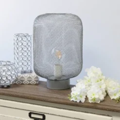 Metal Mesh Industrial Table Lamp Gray - Simple Designs 12 Metal Mesh Industrial Table Lamp Gray - Simple Designs -Deals A Radiant Den Store unnamed file 2976
