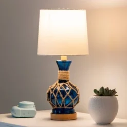 19" Justin Coastal Rope Table Lamp Indigo Glass & Natural Rope - Decor Therapy -Deals A Radiant Den Store unnamed file 3010