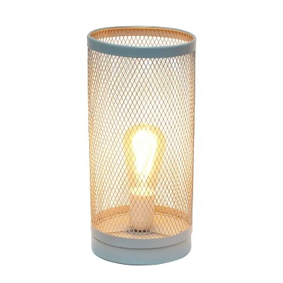 Mesh Cylindrical Steel Table Lamp Gray - Simple Designs 1 Mesh Cylindrical Steel Table Lamp Gray - Simple Designs