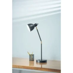 20.75" Adjustable Metal Desk Lamp with Accents Black - Cresswell Lighting -Deals A Radiant Den Store unnamed file 305