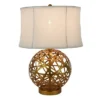 21" Strapped Steel Ball Table Lamp Antique Gold - Decor Therapy