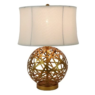 21" Strapped Steel Ball Table Lamp Antique Gold - Decor Therapy 1 21" Strapped Steel Ball Table Lamp Antique Gold - Decor Therapy