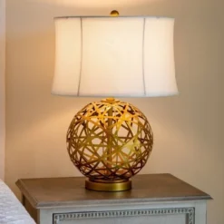 21" Strapped Steel Ball Table Lamp Antique Gold - Decor Therapy 17 21" Strapped Steel Ball Table Lamp Antique Gold - Decor Therapy -Deals A Radiant Den Store unnamed file 3058