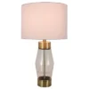 26.25" Glass and Metal Cadance Convex Table Lamp (Includes LED Light Bulb) Antique Brass - Decor Therapy