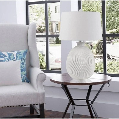 26.8" Olbia Ceramic Table Lamp White - Cal Lighting 1 26.8" Olbia Ceramic Table Lamp White - Cal Lighting