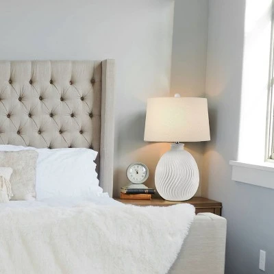 26.8" Olbia Ceramic Table Lamp White - Cal Lighting 2 26.8" Olbia Ceramic Table Lamp White - Cal Lighting - Image 2