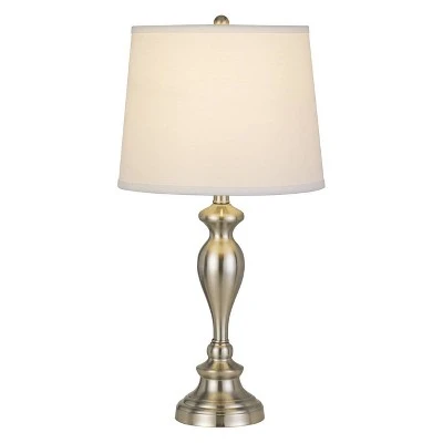 25.5" Metal Forssa Table Lamps with Taper Drum Hardback Shade Brushed Steel - Cal Lighting 2 25.5" Metal Forssa Table Lamps with Taper Drum Hardback Shade Brushed Steel - Cal Lighting - Image 2