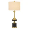 33.5" Kevil Metal Table Lamp with Drum Shade Antique Brass - Cal Lighting