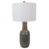 27" Patterned Ceramic Table Lamp Gray Glaze - Decor Therapy