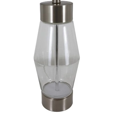 26" Glass and Metal Cadance Convex Clear Table Lamp (Includes LED Light Bulb) Brushed Steel - Decor Therapy 2 26" Glass and Metal Cadance Convex Clear Table Lamp (Includes LED Light Bulb) Brushed Steel - Decor Therapy - Image 2
