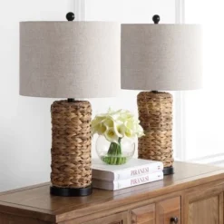 JONATHAN Y (Set of 2) 25" Elicia Sea Grass Table Lamps Natural (Includes LED Light Bulb) - JONATHAN Y
