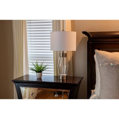 26" Glass and Metal Cadance Convex Clear Table Lamp (Includes LED Light Bulb) Brushed Steel - Decor Therapy 9 26" Glass and Metal Cadance Convex Clear Table Lamp (Includes LED Light Bulb) Brushed Steel - Decor Therapy - Image 9