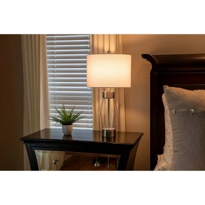 26" Glass and Metal Cadance Convex Clear Table Lamp (Includes LED Light Bulb) Brushed Steel - Decor Therapy 10 26" Glass and Metal Cadance Convex Clear Table Lamp (Includes LED Light Bulb) Brushed Steel - Decor Therapy - Image 10
