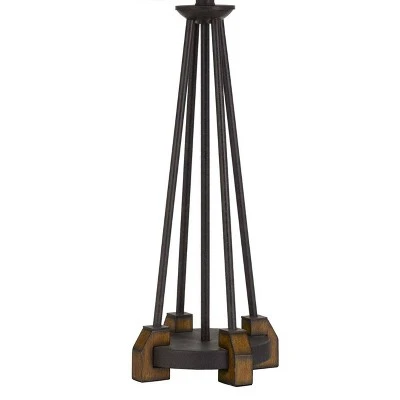 31.25" Metal/Wood Bellewood Table Lamp with Fabric Drum Shade Textured Bronze - Cal Lighting 2 31.25" Metal/Wood Bellewood Table Lamp with Fabric Drum Shade Textured Bronze - Cal Lighting - Image 2