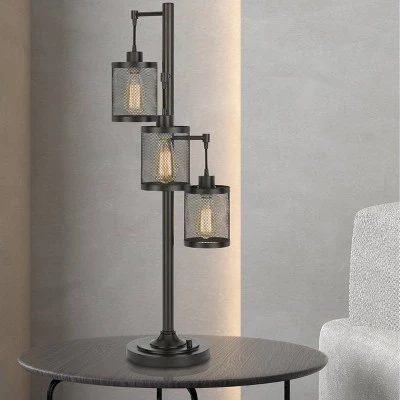 37.5" Pacific Metal Table Lamp with Mesh Shade (Includes Light Bulb) Dark Bronze - Cal Lighting 2 37.5" Pacific Metal Table Lamp with Mesh Shade (Includes Light Bulb) Dark Bronze - Cal Lighting - Image 2