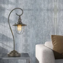 26" Metal Vigo Down Bridge Table Lamp (Includes Light Bulb) Dark Bronze - Cal Lighting