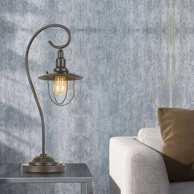 26" Metal Vigo Down Bridge Table Lamp (Includes Light Bulb) Dark Bronze - Cal Lighting 1 26" Metal Vigo Down Bridge Table Lamp (Includes Light Bulb) Dark Bronze - Cal Lighting